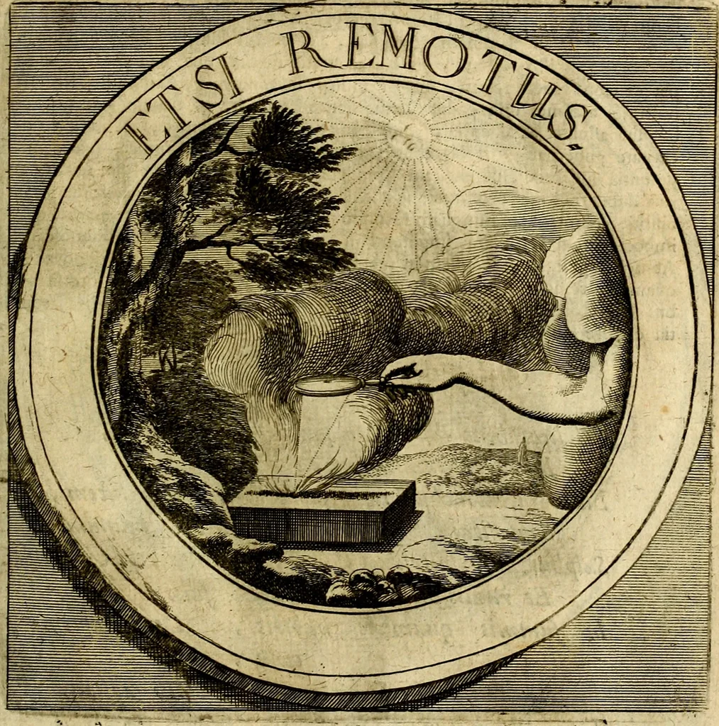 An illustration from Philothei symbola christiana : quibus idea hominis christiani exprimitur, 1677, leaf 90