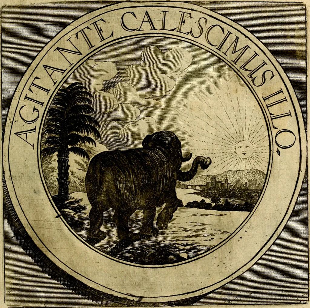 An illustration from Philothei symbola christiana : quibus idea hominis christiani exprimitur, 1677, leaf 94