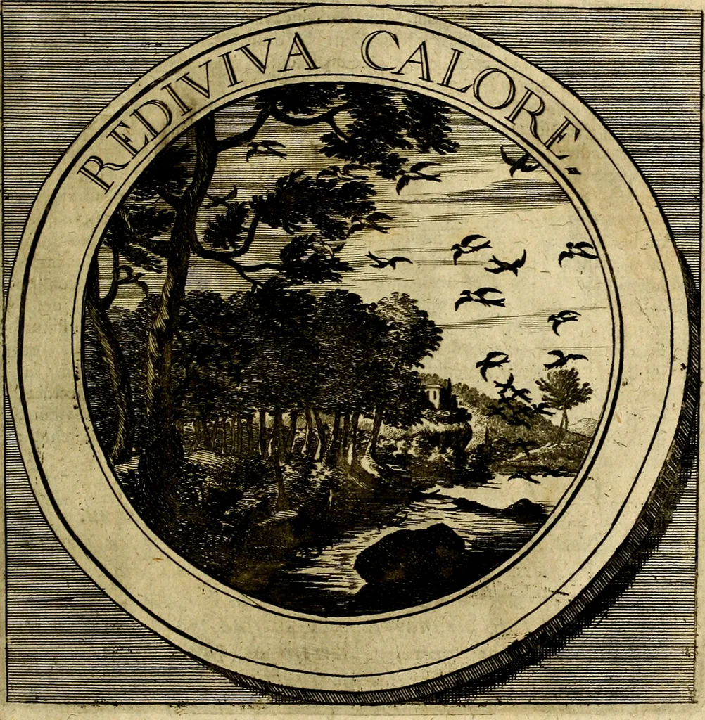 An illustration from Philothei symbola christiana : quibus idea hominis christiani exprimitur, 1677, leaf 96