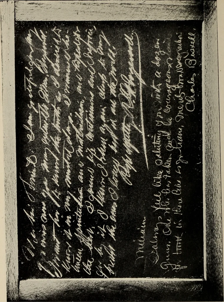 An illustration from Photographic copies of written messages from the spirit world : more than one hundred written communications from those who dwell in spirit life, including messages from Henry Ward Beecher ... and many others : with commentaries concerning conditions which obtain in spirit life based upon facts gathered from these messages and from many other sources, 1918, leaf 33