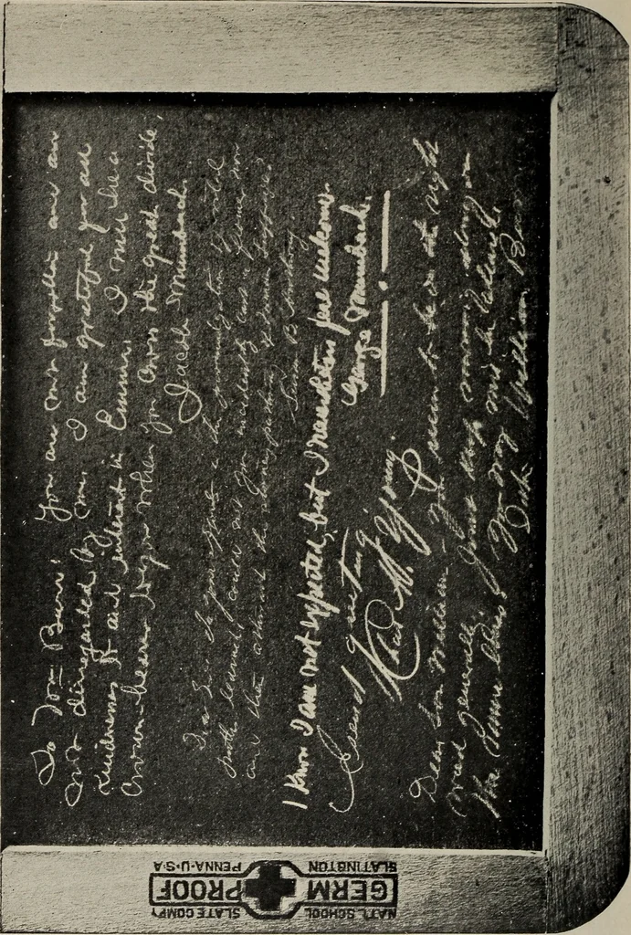 An illustration from Photographic copies of written messages from the spirit world : more than one hundred written communications from those who dwell in spirit life, including messages from Henry Ward Beecher ... and many others : with commentaries concerning conditions which obtain in spirit life based upon facts gathered from these messages and from many other sources, 1918, leaf 53