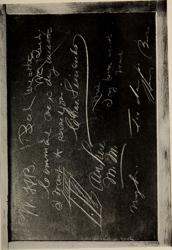 An illustration from Photographic copies of written messages from the spirit world : more than one hundred written communications from those who dwell in spirit life, including messages from Henry Ward Beecher ... and many others : with commentaries concerning conditions which obtain in spirit life based upon facts gathered from these messages and from many other sources, 1918, leaf 84