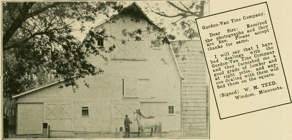 An illustration from Photographs and letters : some Gordon-Vantine barns and what their owners think of them., 1918, leaf 10