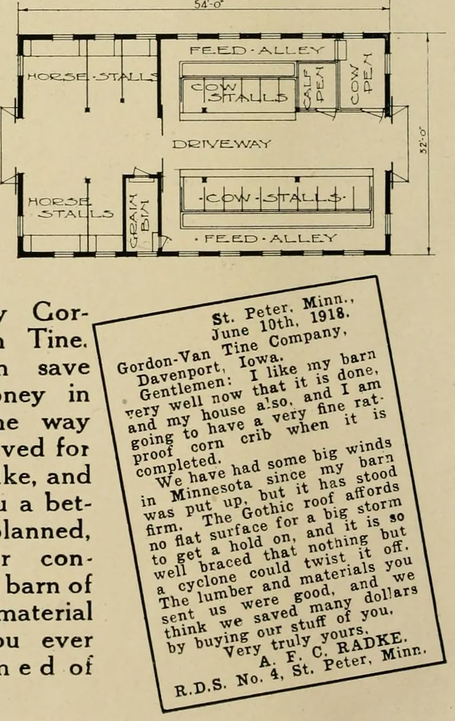 An illustration from Photographs and letters : some Gordon-Vantine barns and what their owners think of them., 1918, leaf 29