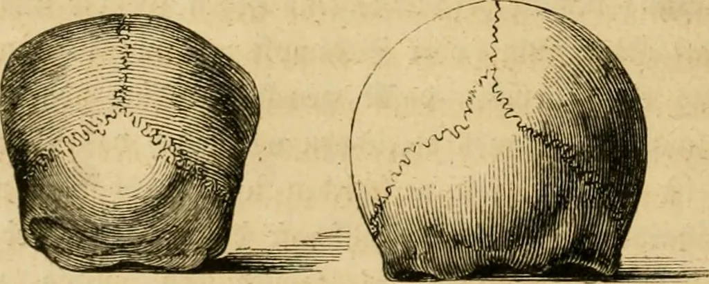 An illustration from Phrenologische Bilder : zur Naturlehre des menschlichen Geistes und deren Anwendung Wissenschaft und Leben, 1855, leaf 77