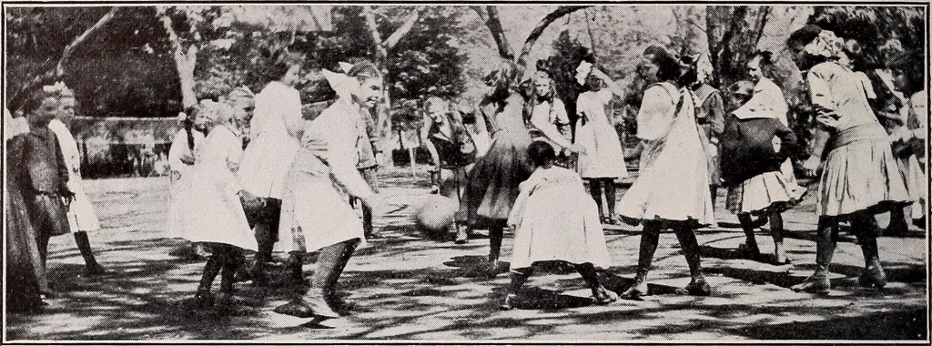 An illustration from Physical education complete for schools and playgrounds, 1915, leaf 147