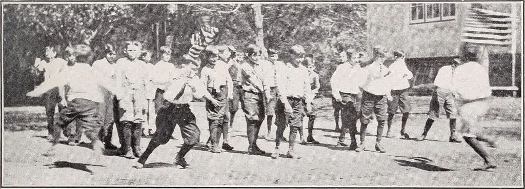 An illustration from Physical education complete for schools and playgrounds, 1915, leaf 148