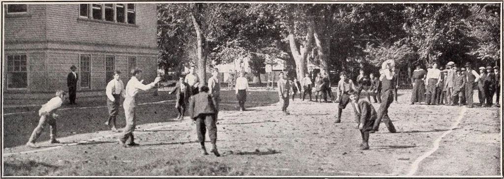 An illustration from Physical education complete for schools and playgrounds, 1915, leaf 158