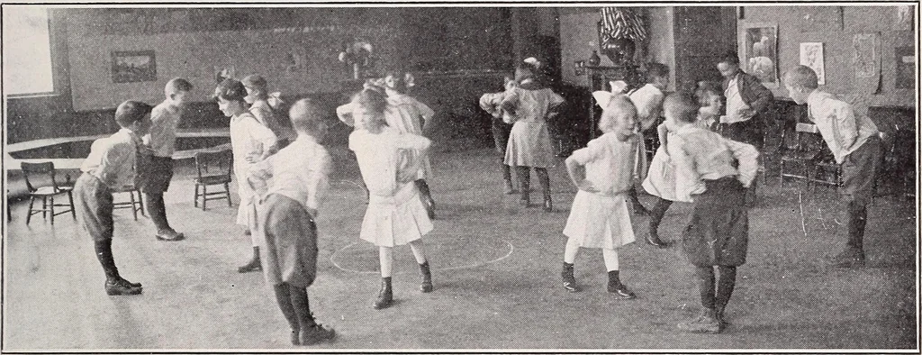 An illustration from Physical education complete for schools and playgrounds, 1915, leaf 178