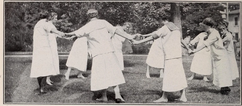 An illustration from Physical education complete for schools and playgrounds, 1915, leaf 179