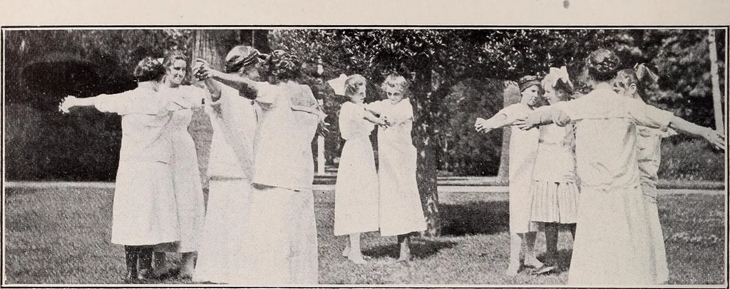 An illustration from Physical education complete for schools and playgrounds, 1915, leaf 183