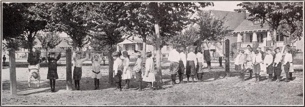 An illustration from Physical education complete for schools and playgrounds, 1915, leaf 22