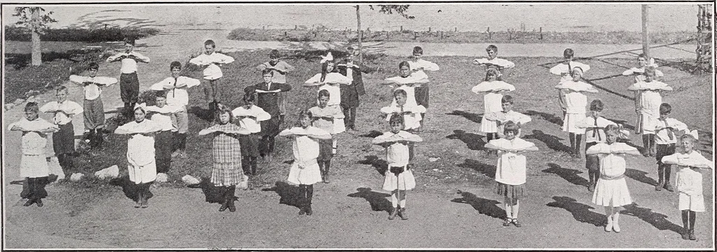An illustration from Physical education complete for schools and playgrounds, 1915, leaf 34