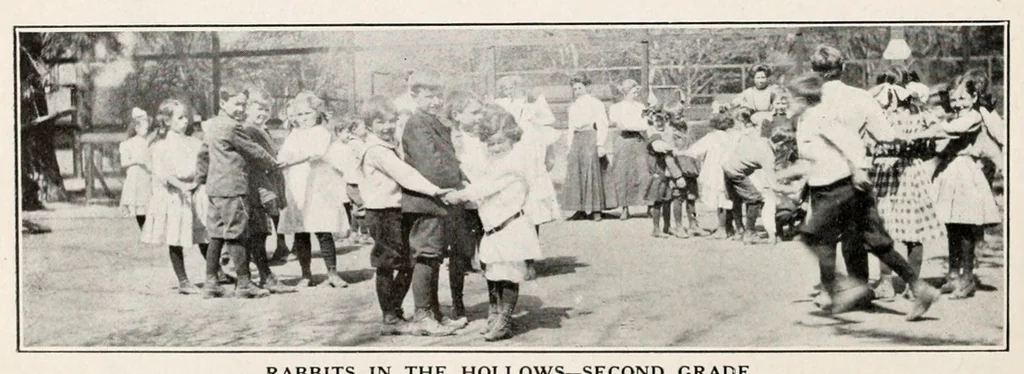 An illustration from Physical education complete for schools and playgrounds, 1915, leaf 128