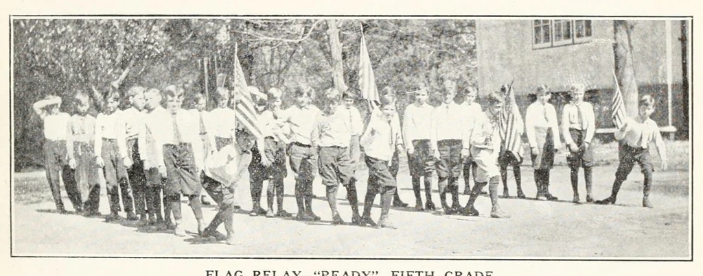 An illustration from Physical education complete for schools and playgrounds, 1915, leaf 149