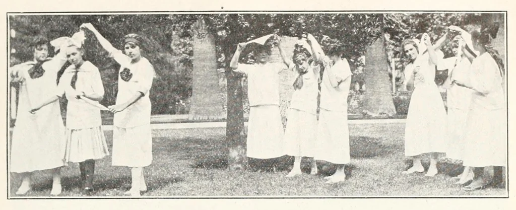 An illustration from Physical education complete for schools and playgrounds, 1915, leaf 195
