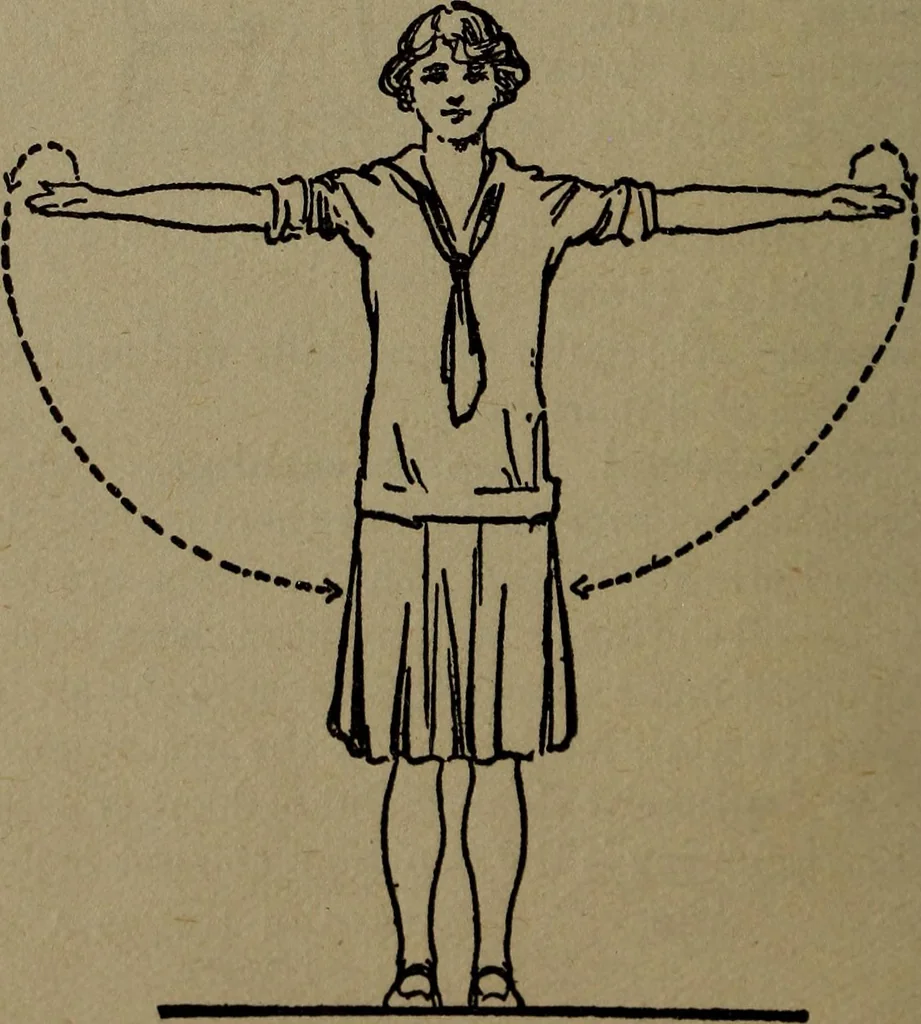 An illustration from Physical health and recreation for girls; a handbook for girls and volunteer leaders, 1920, leaf 19