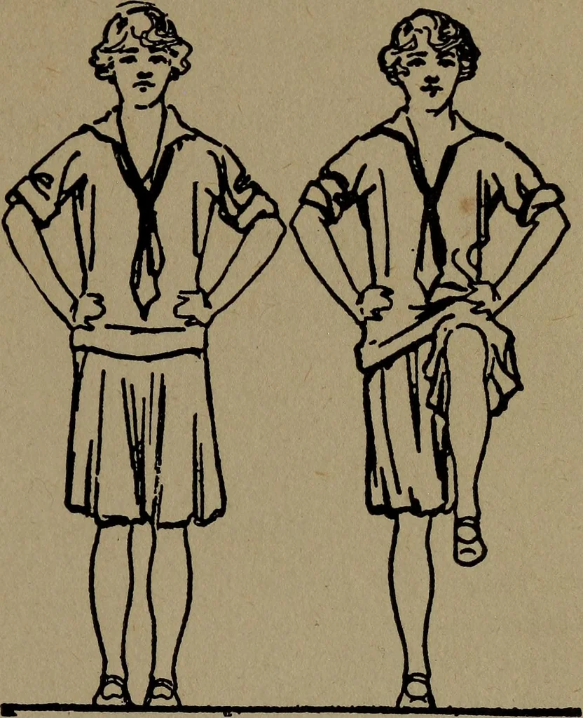 An illustration from Physical health and recreation for girls; a handbook for girls and volunteer leaders, 1920, leaf 22