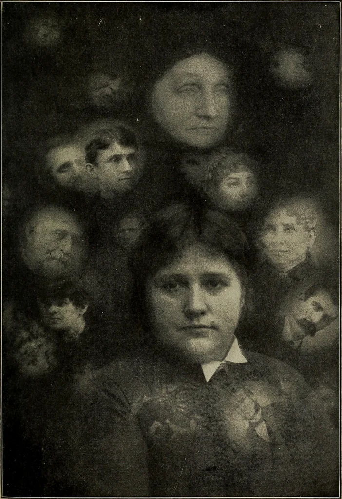 An illustration from The physical phenomena of spiritualism, fraudulent and genuine : being a brief account of the most important historical phenomena, a criticism of their evidential value, and a complete exposition of the methods employed in fraudulently reproducing the same, 1907, leaf 246