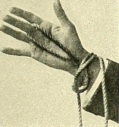 An illustration from The physical phenomena of spiritualism, fraudulent and genuine : being a brief account of the most important historical phenomena, a criticism of their evidential value, and a complete exposition of the methods employed in fraudulently reproducing the same, 1907, leaf 190