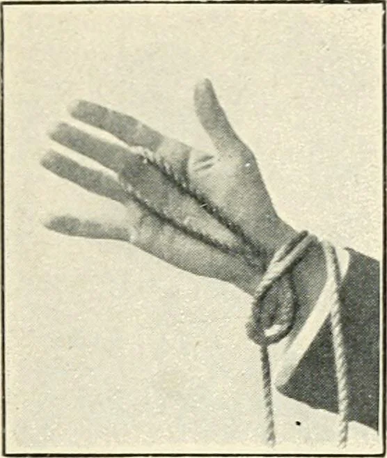 An illustration from The physical phenomena of spiritualism, fraudulent and genuine; being a brief account of the most important historical phenomena; a criticism of their evidential value, and a complete exposition of the methods employed in fraudulently reproducing the same, 1908, leaf 190