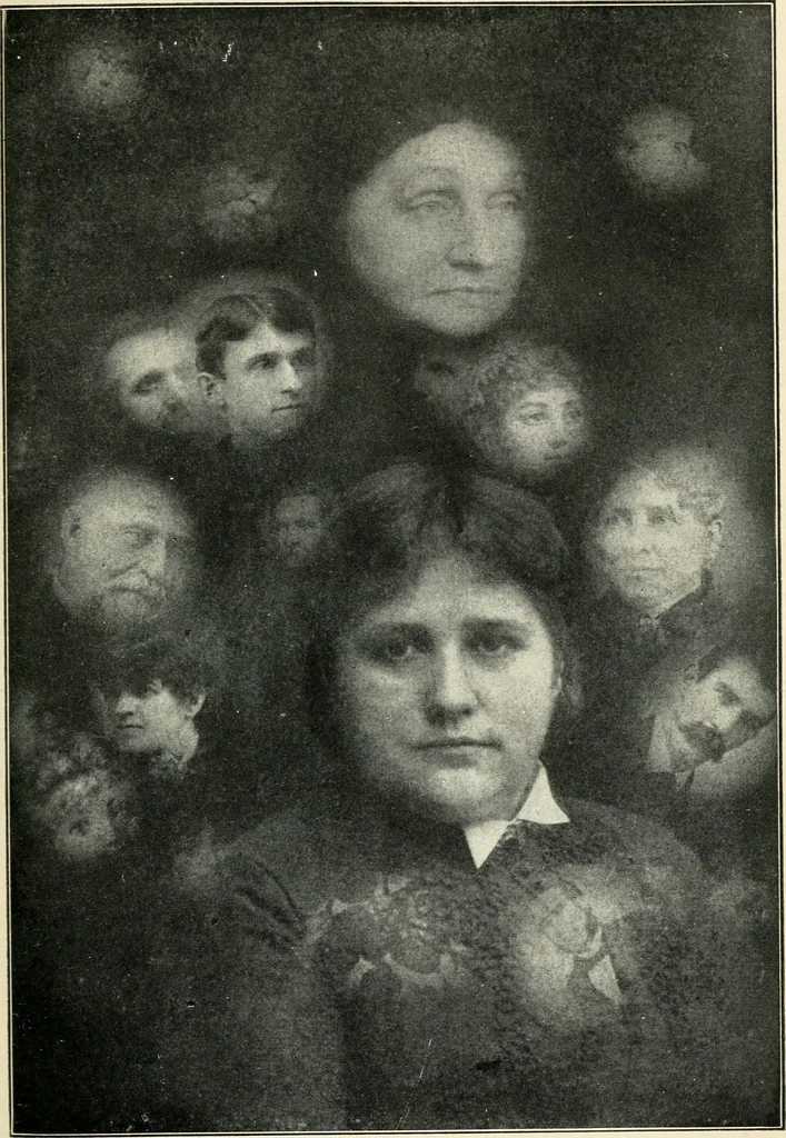 An illustration from The physical phenomena of spiritualism, fraudulent and genuine; being a brief account of the most important historical phenomena; a criticism of their evidential value, and a complete exposition of the methods employed in fraudulently reproducing the same, 1908, leaf 248
