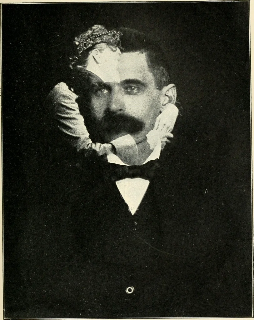 An illustration from The physical phenomena of spiritualism, fraudulent and genuine; being a brief account of the most important historical phenomena; a criticism of their evidential value, and a complete exposition of the methods employed in fraudulently reproducing the same, 1908, leaf 252