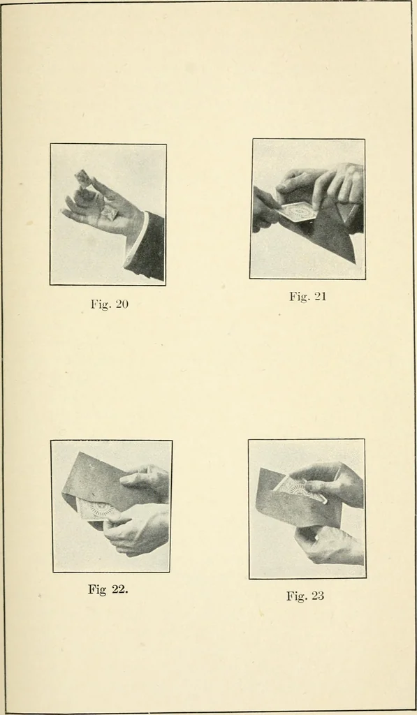 An illustration from The physical phenomena of spiritualism, fraudulent and genuine; being a brief account of the most important historical phenomena; a criticism of their evidential value, and a complete exposition of the methods employed in fraudulently reproducing the same, 1908, leaf 324