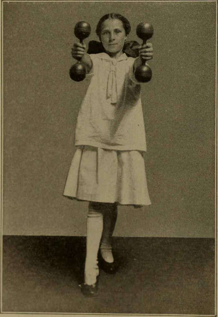 An illustration from Physical training for the elementary schools, gymnastics, games, and rhythmic plays, 1917, leaf 389