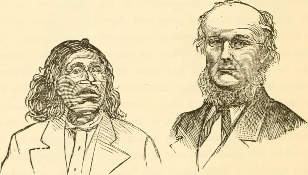 An illustration from Physiognomy illustrated ; or, Nature's revelations of character : a description of the mental, moral, and volitive dispositions of mankind, as manifested in the human form and countenance, 1891, leaf 153