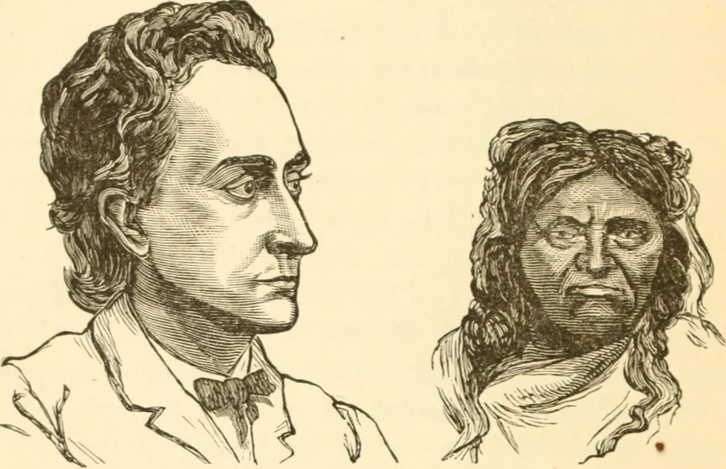 An illustration from Physiognomy illustrated ; or, Nature's revelations of character : a description of the mental, moral, and volitive dispositions of mankind, as manifested in the human form and countenance, 1891, leaf 215