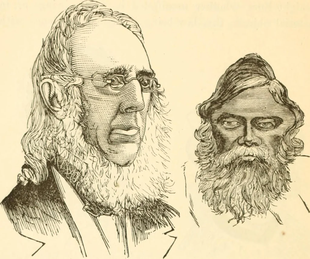 An illustration from Physiognomy illustrated ; or, Nature's revelations of character : a description of the mental, moral, and volitive dispositions of mankind, as manifested in the human form and countenance, 1891, leaf 217