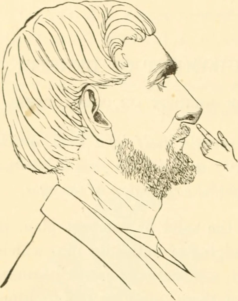 An illustration from Physiognomy illustrated ; or, Nature's revelations of character : a description of the mental, moral, and volitive dispositions of mankind, as manifested in the human form and countenance, 1891, leaf 225
