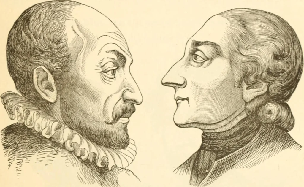 An illustration from Physiognomy illustrated ; or, Nature's revelations of character : a description of the mental, moral, and volitive dispositions of mankind, as manifested in the human form and countenance, 1891, leaf 226