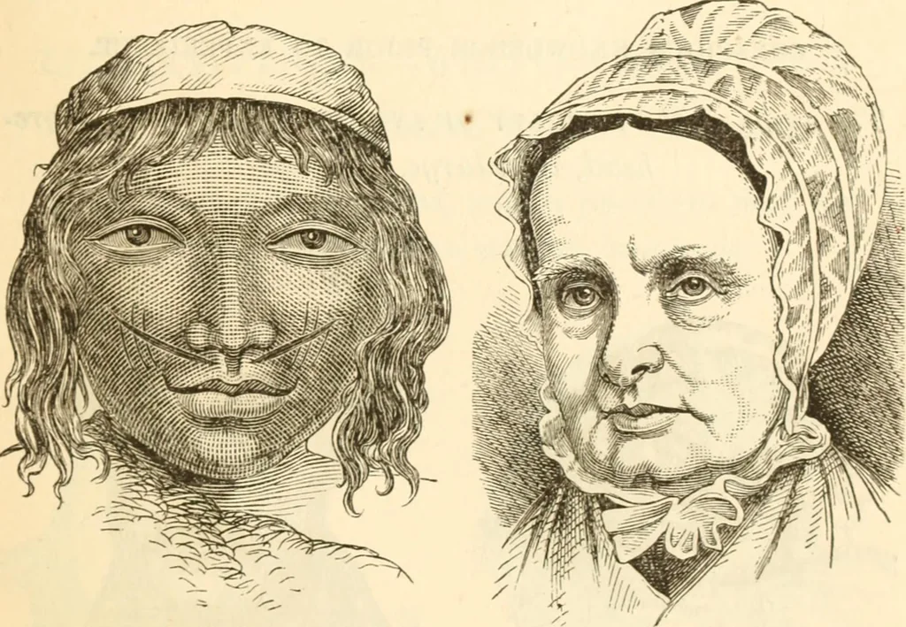 An illustration from Physiognomy illustrated ; or, Nature's revelations of character : a description of the mental, moral, and volitive dispositions of mankind, as manifested in the human form and countenance, 1891, leaf 248