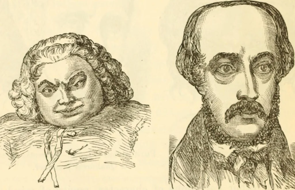 An illustration from Physiognomy illustrated ; or, Nature's revelations of character : a description of the mental, moral, and volitive dispositions of mankind, as manifested in the human form and countenance, 1891, leaf 249