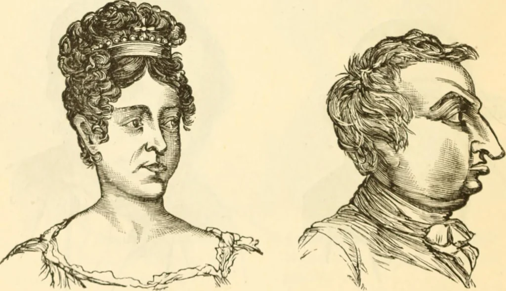 An illustration from Physiognomy illustrated ; or, Nature's revelations of character : a description of the mental, moral, and volitive dispositions of mankind, as manifested in the human form and countenance, 1891, leaf 251