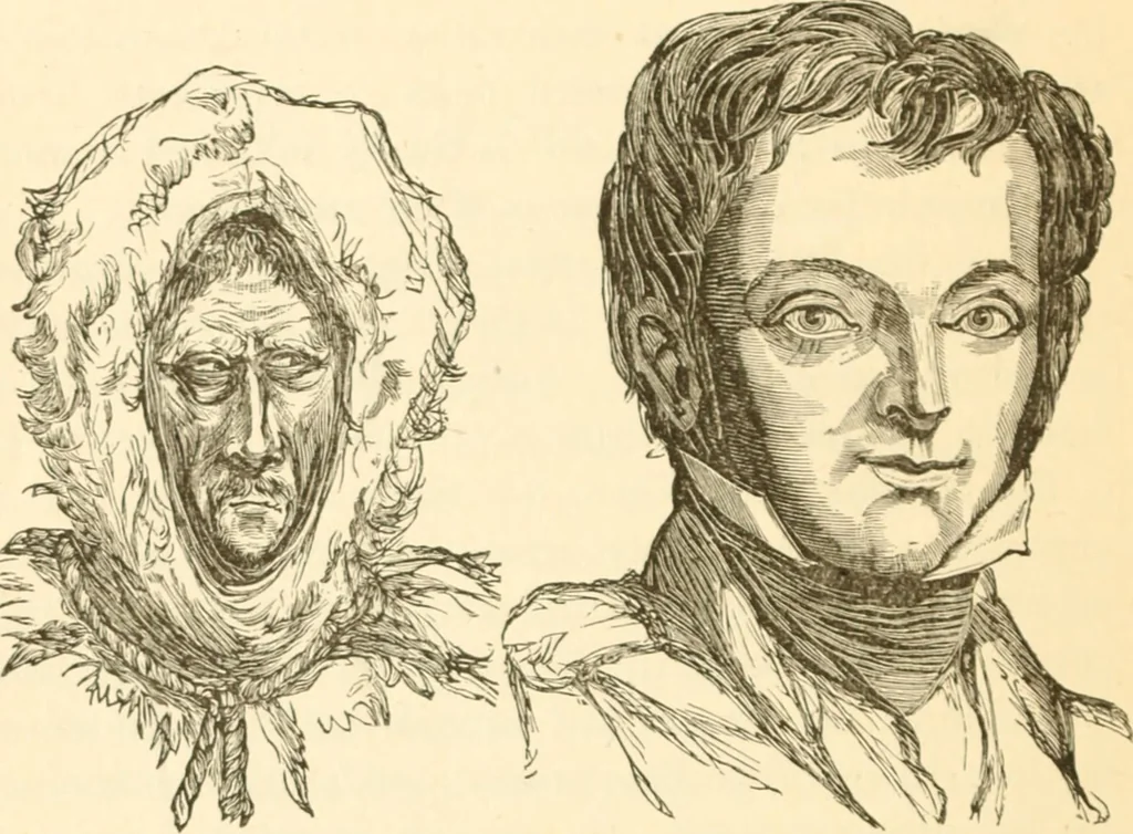 An illustration from Physiognomy illustrated ; or, Nature's revelations of character : a description of the mental, moral, and volitive dispositions of mankind, as manifested in the human form and countenance, 1891, leaf 453
