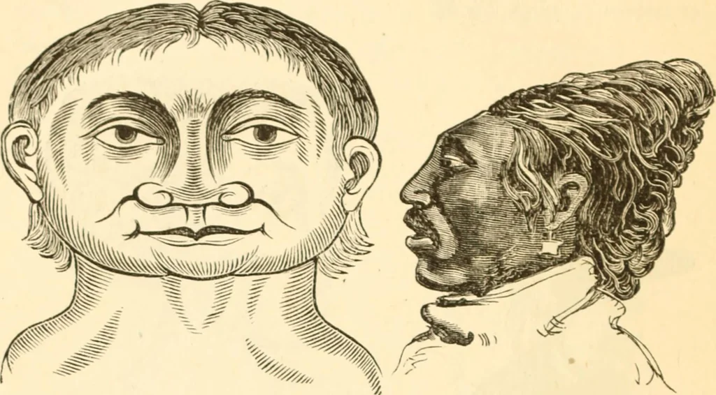 An illustration from Physiognomy illustrated ; or, Nature's revelations of character : a description of the mental, moral, and volitive dispositions of mankind, as manifested in the human form and countenance, 1891, leaf 537
