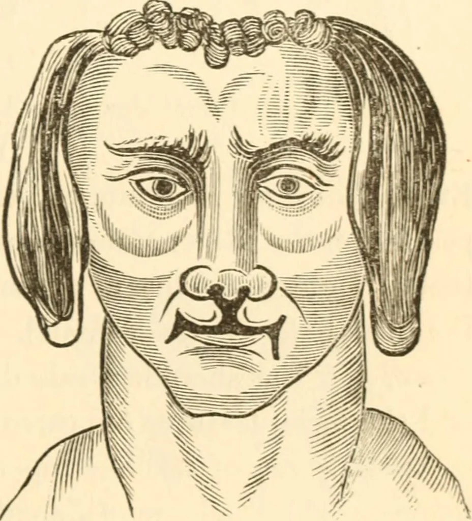 An illustration from Physiognomy illustrated ; or, Nature's revelations of character : a description of the mental, moral, and volitive dispositions of mankind, as manifested in the human form and countenance, 1891, leaf 538