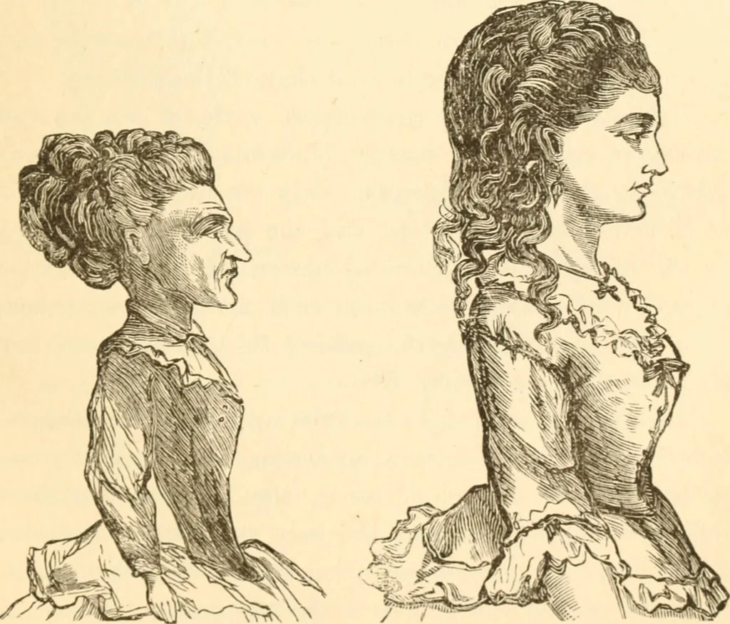 An illustration from Physiognomy illustrated ; or, Nature's revelations of character : a description of the mental, moral, and volitive dispositions of mankind, as manifested in the human form and countenance, 1891, leaf 546