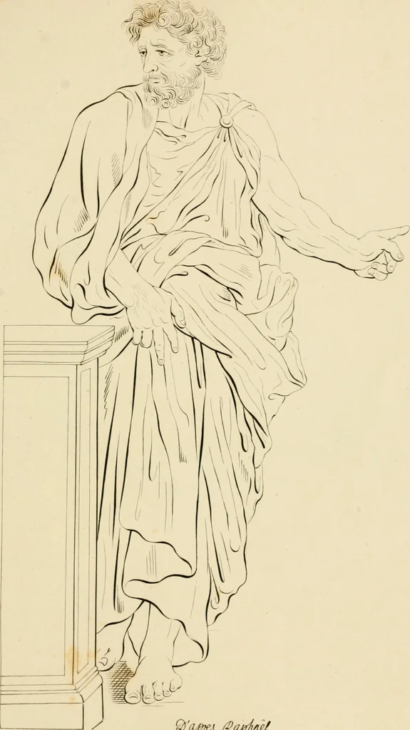 An illustration from Physiognomical sketches by Lavater, 1802, leaf 100