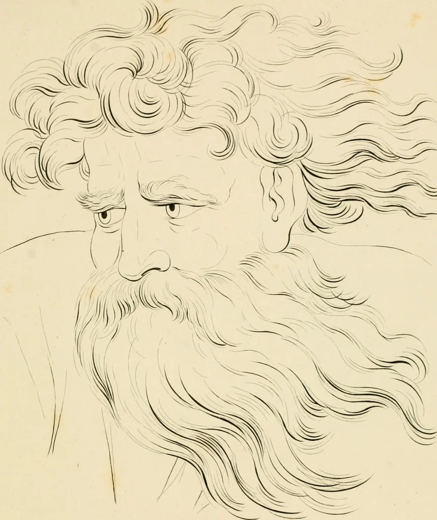 An illustration from Physiognomical sketches by Lavater, 1802, leaf 102