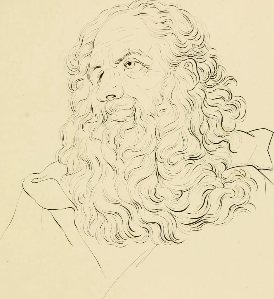 An illustration from Physiognomical sketches by Lavater, 1802, leaf 104