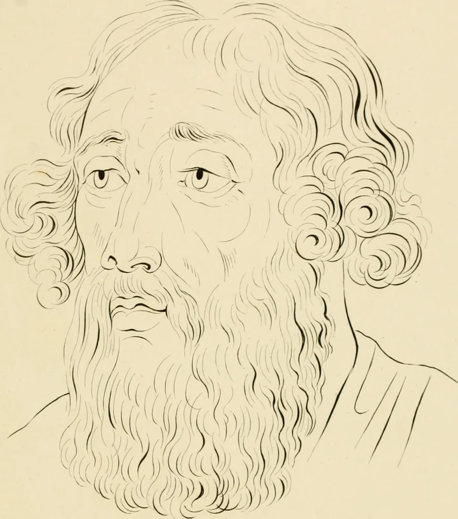 An illustration from Physiognomical sketches by Lavater, 1802, leaf 108