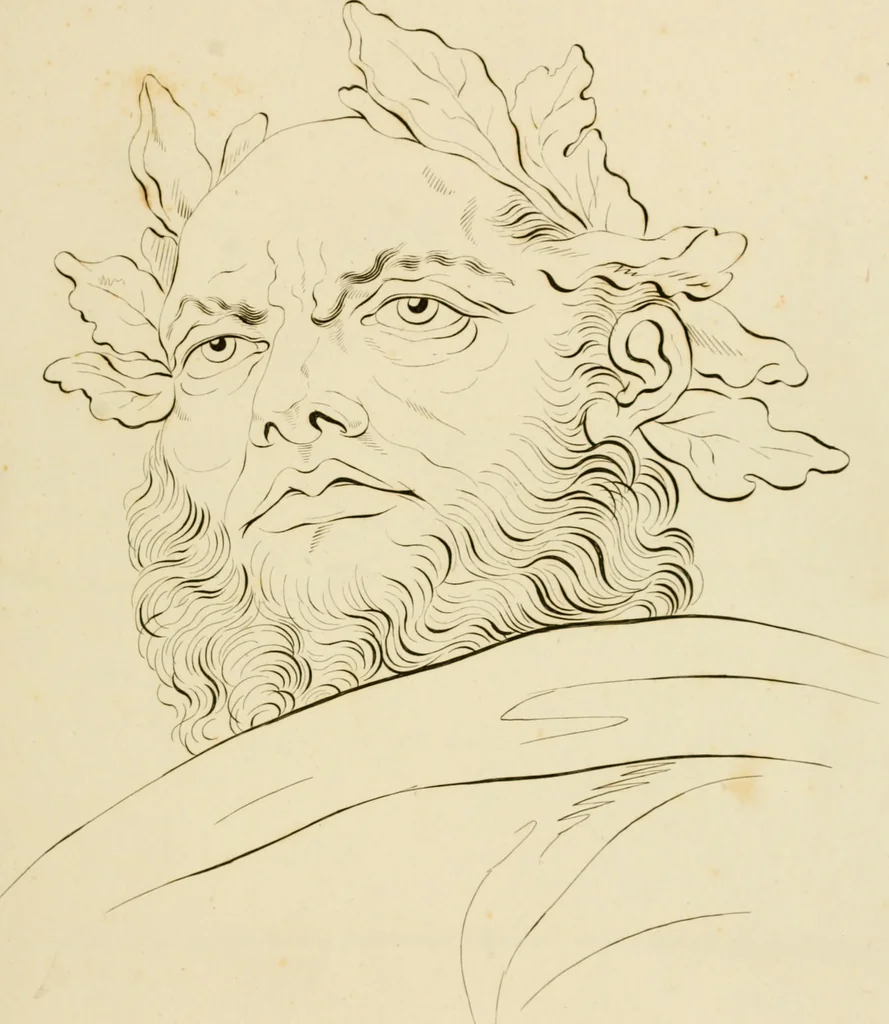 An illustration from Physiognomical sketches by Lavater, 1802, leaf 12