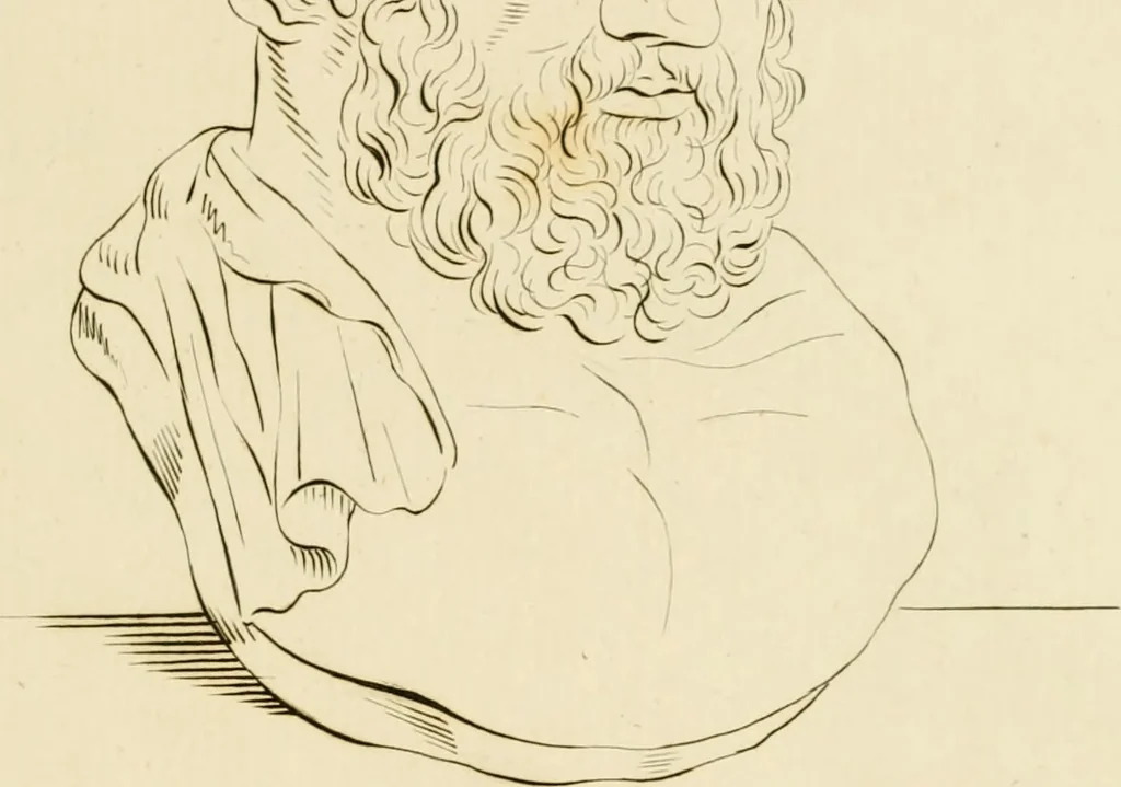 An illustration from Physiognomical sketches by Lavater, 1802, leaf 22