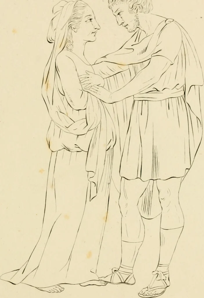 An illustration from Physiognomical sketches by Lavater, 1802, leaf 30