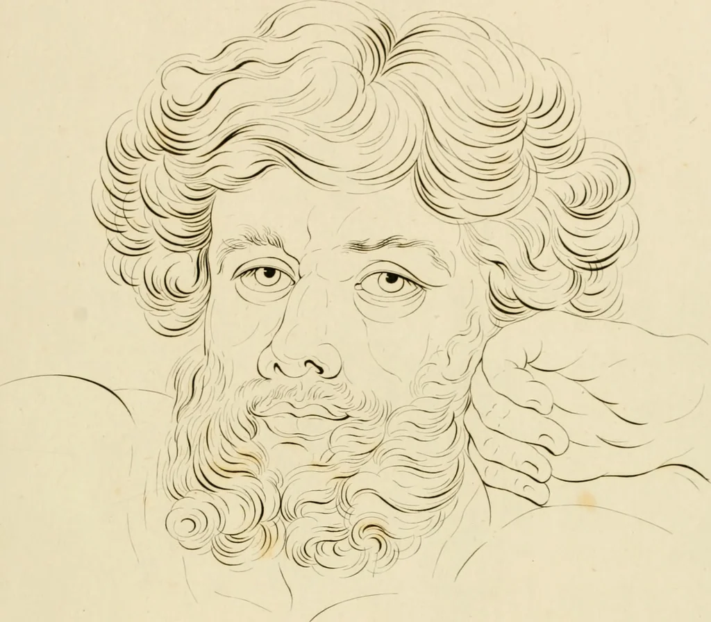 An illustration from Physiognomical sketches by Lavater, 1802, leaf 34