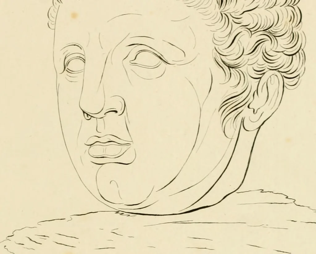 An illustration from Physiognomical sketches by Lavater, 1802, leaf 40